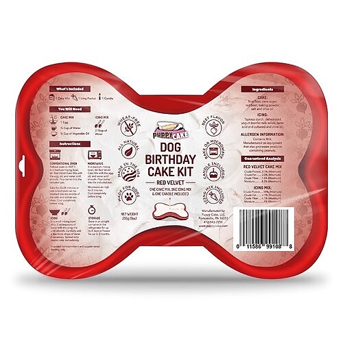 Puppy Cake - Dog Birthday Cake Kit - Red Velvet